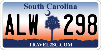SC license plate ALW298
