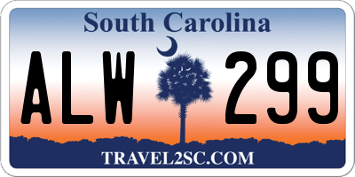 SC license plate ALW299