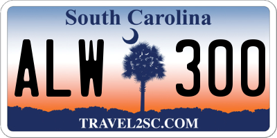 SC license plate ALW300