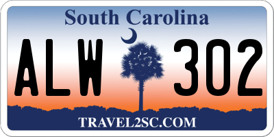 SC license plate ALW302