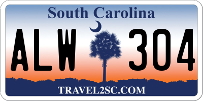SC license plate ALW304