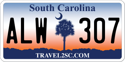 SC license plate ALW307