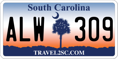 SC license plate ALW309