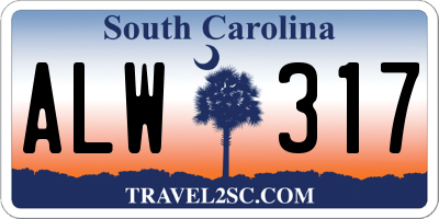 SC license plate ALW317