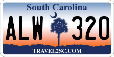 SC license plate ALW320