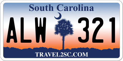 SC license plate ALW321