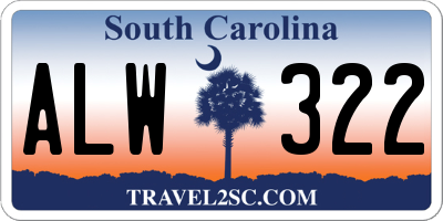 SC license plate ALW322