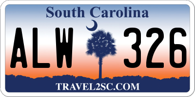 SC license plate ALW326