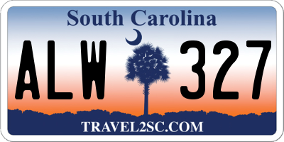 SC license plate ALW327