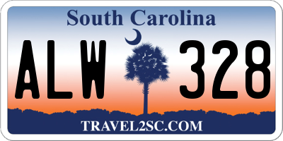 SC license plate ALW328