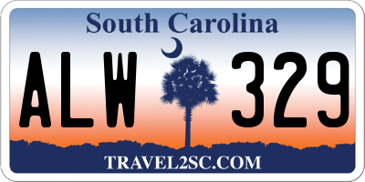 SC license plate ALW329
