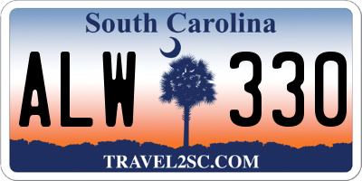 SC license plate ALW330