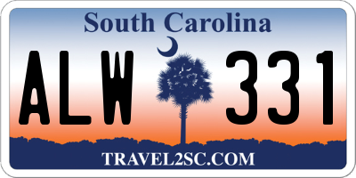 SC license plate ALW331