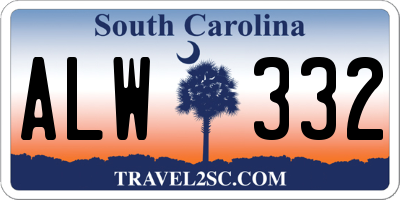 SC license plate ALW332