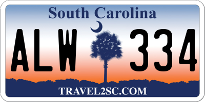 SC license plate ALW334