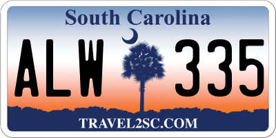 SC license plate ALW335