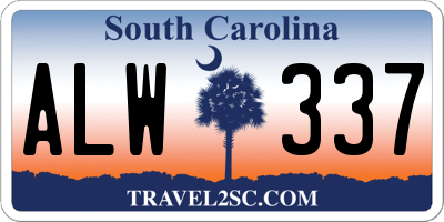 SC license plate ALW337