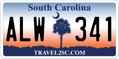 SC license plate ALW341