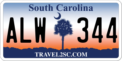 SC license plate ALW344