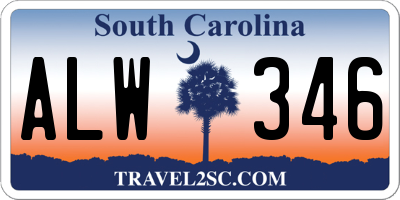 SC license plate ALW346