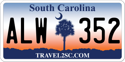 SC license plate ALW352