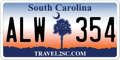 SC license plate ALW354