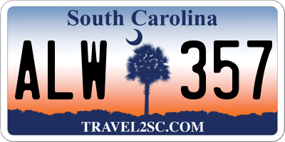 SC license plate ALW357