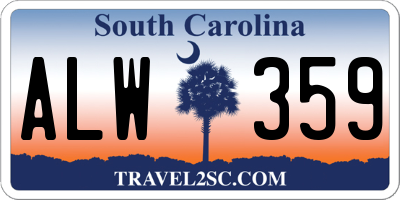SC license plate ALW359