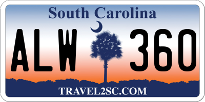 SC license plate ALW360