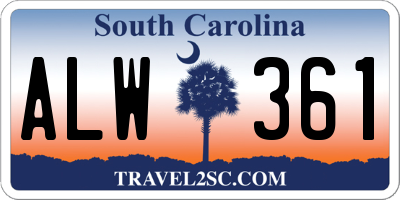 SC license plate ALW361
