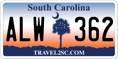 SC license plate ALW362