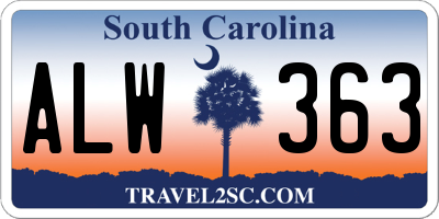 SC license plate ALW363