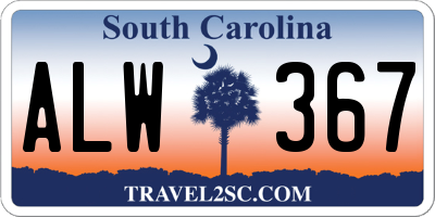 SC license plate ALW367