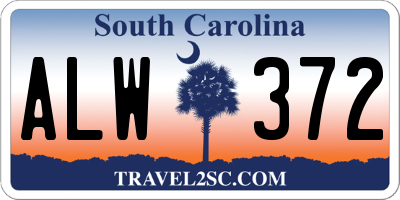 SC license plate ALW372