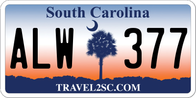 SC license plate ALW377