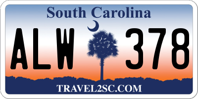 SC license plate ALW378