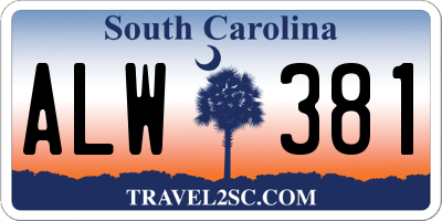 SC license plate ALW381