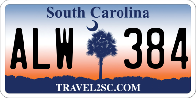 SC license plate ALW384