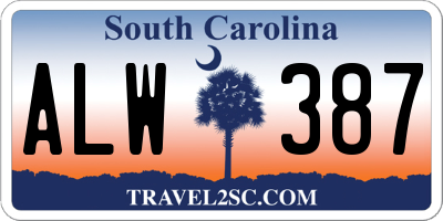 SC license plate ALW387