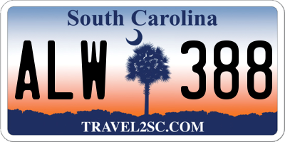 SC license plate ALW388