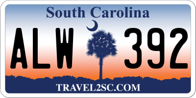 SC license plate ALW392