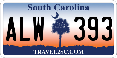 SC license plate ALW393