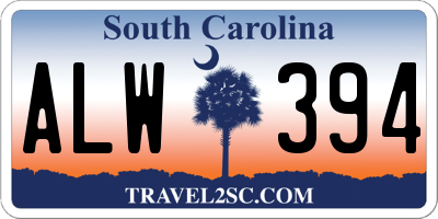 SC license plate ALW394