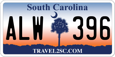SC license plate ALW396