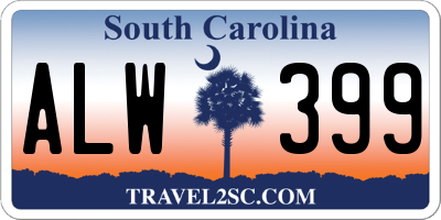 SC license plate ALW399