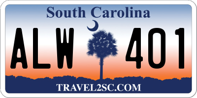 SC license plate ALW401
