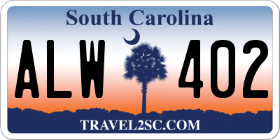 SC license plate ALW402