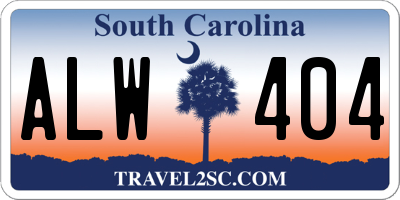 SC license plate ALW404
