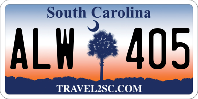 SC license plate ALW405