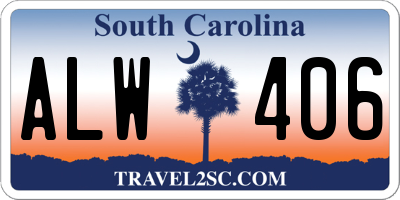 SC license plate ALW406